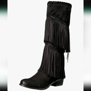 Not Rated Women's G-funk Chelsea Black Fringe Boots